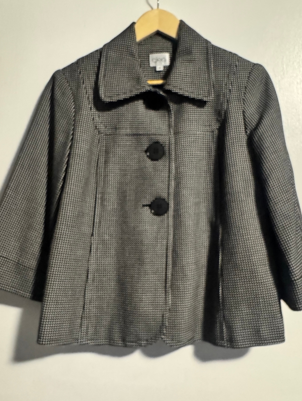 cleo Black and White Micro-Check Blazer